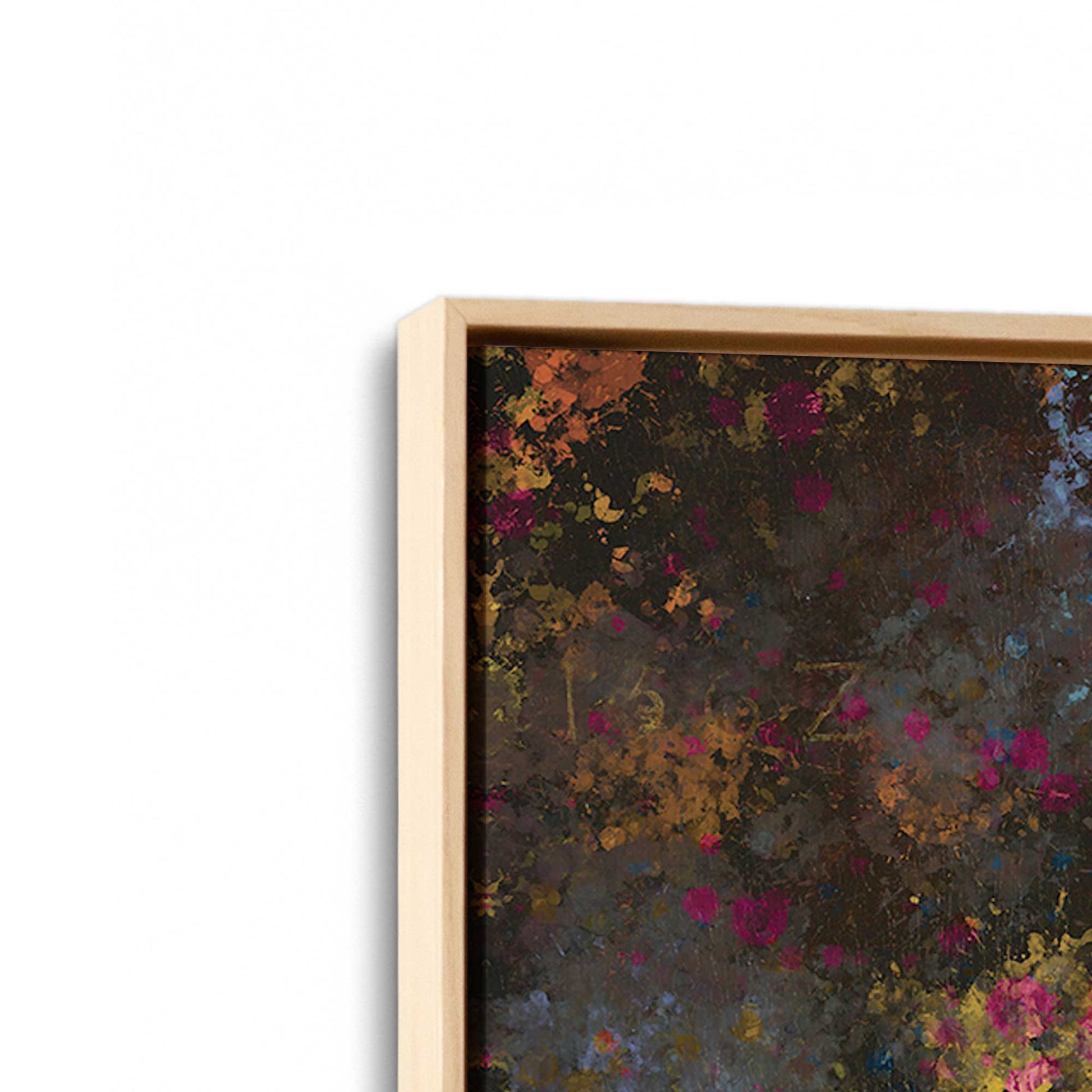 [Color:American Maple], Picture of art in a American Maple frame at an angle