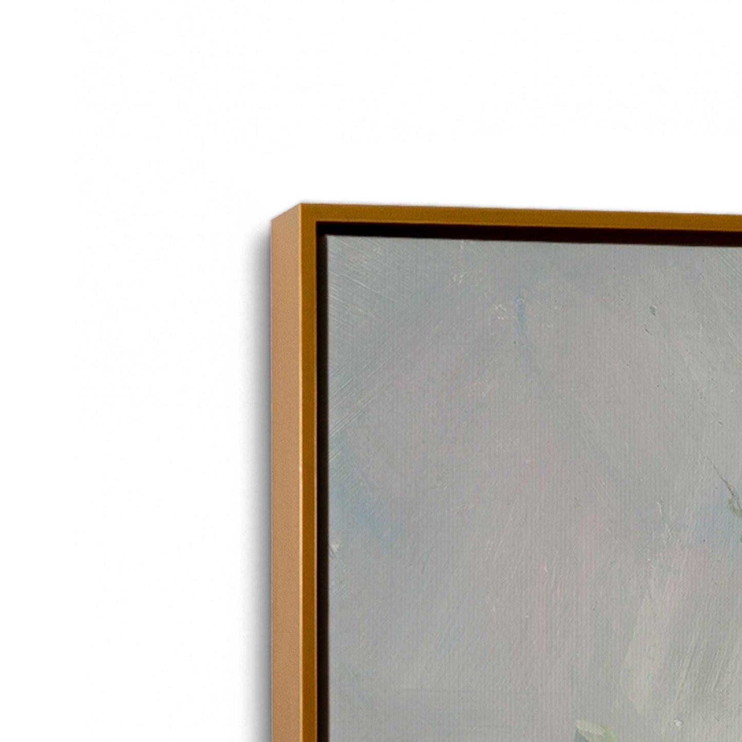 [Color:Polished Gold], Picture of art in a Polished Gold frame at an angle