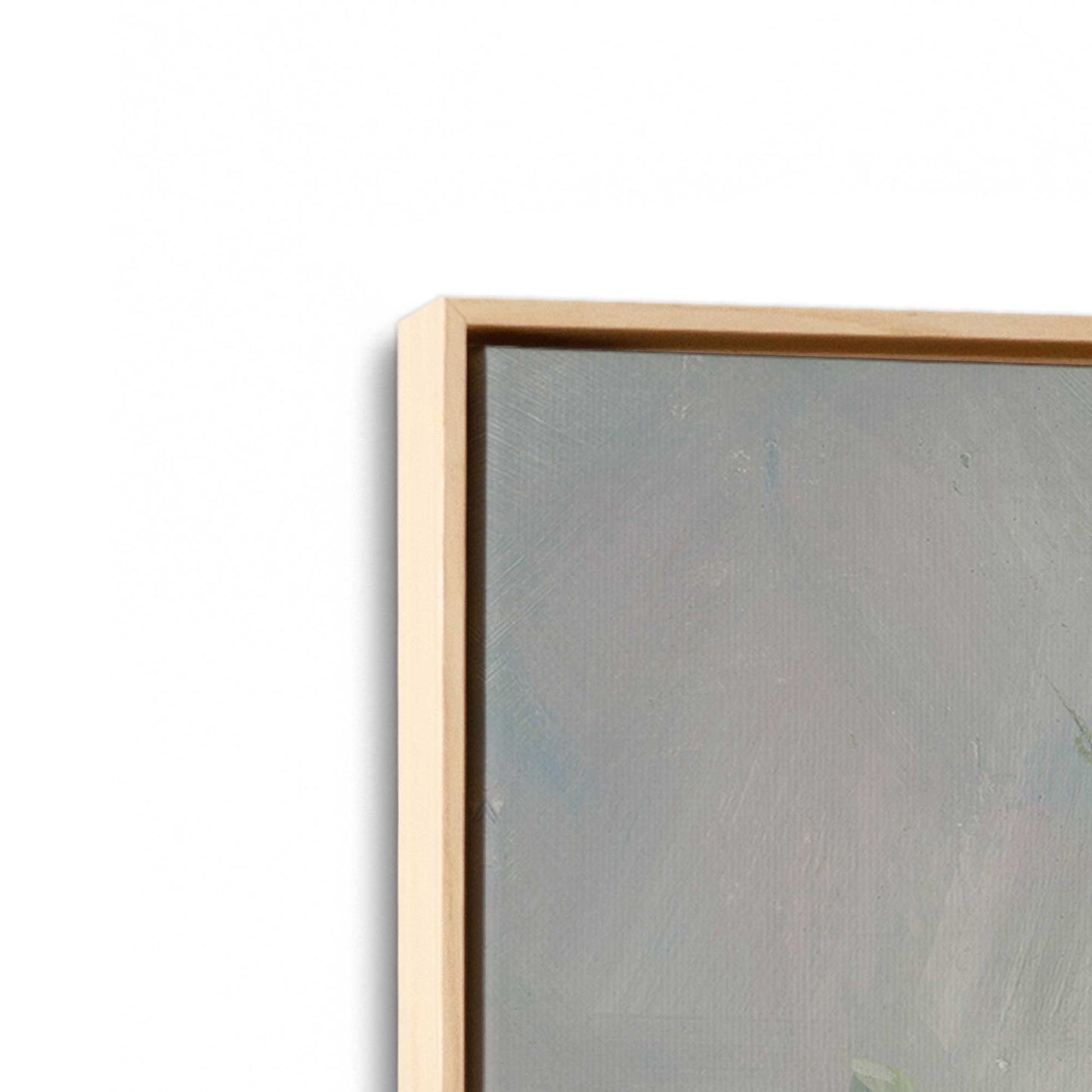 [Color:American Maple], Picture of art in a American Maple frame at an angle