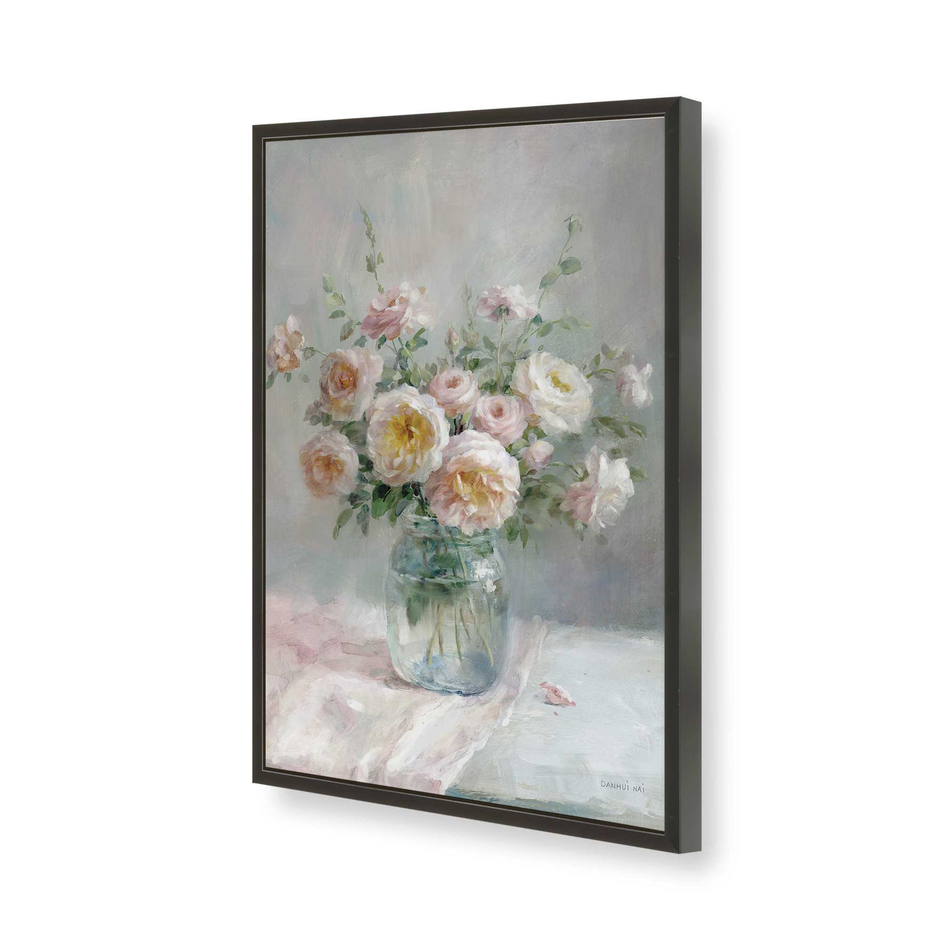 [Color:Satin Black], Picture of art in a Satin Black frame of the corner