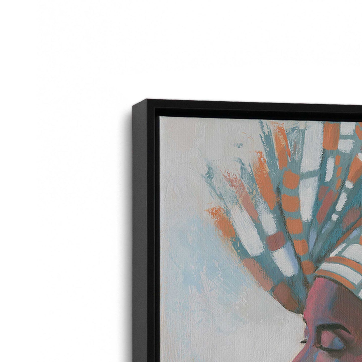 [Color:Satin Black], Picture of art in a Satin Black frame at an angle