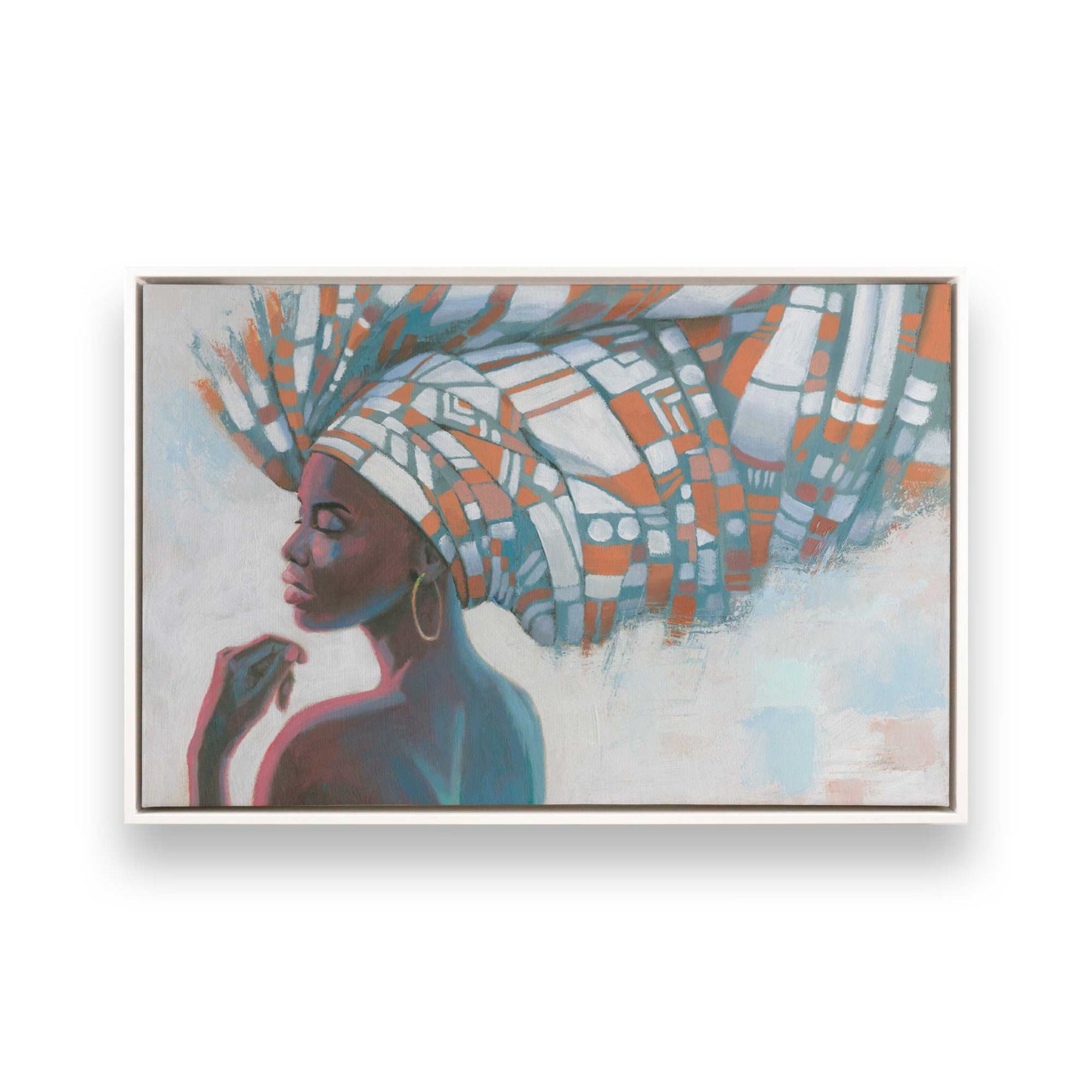 [Color:Opaque White], Picture of art in a White frame
