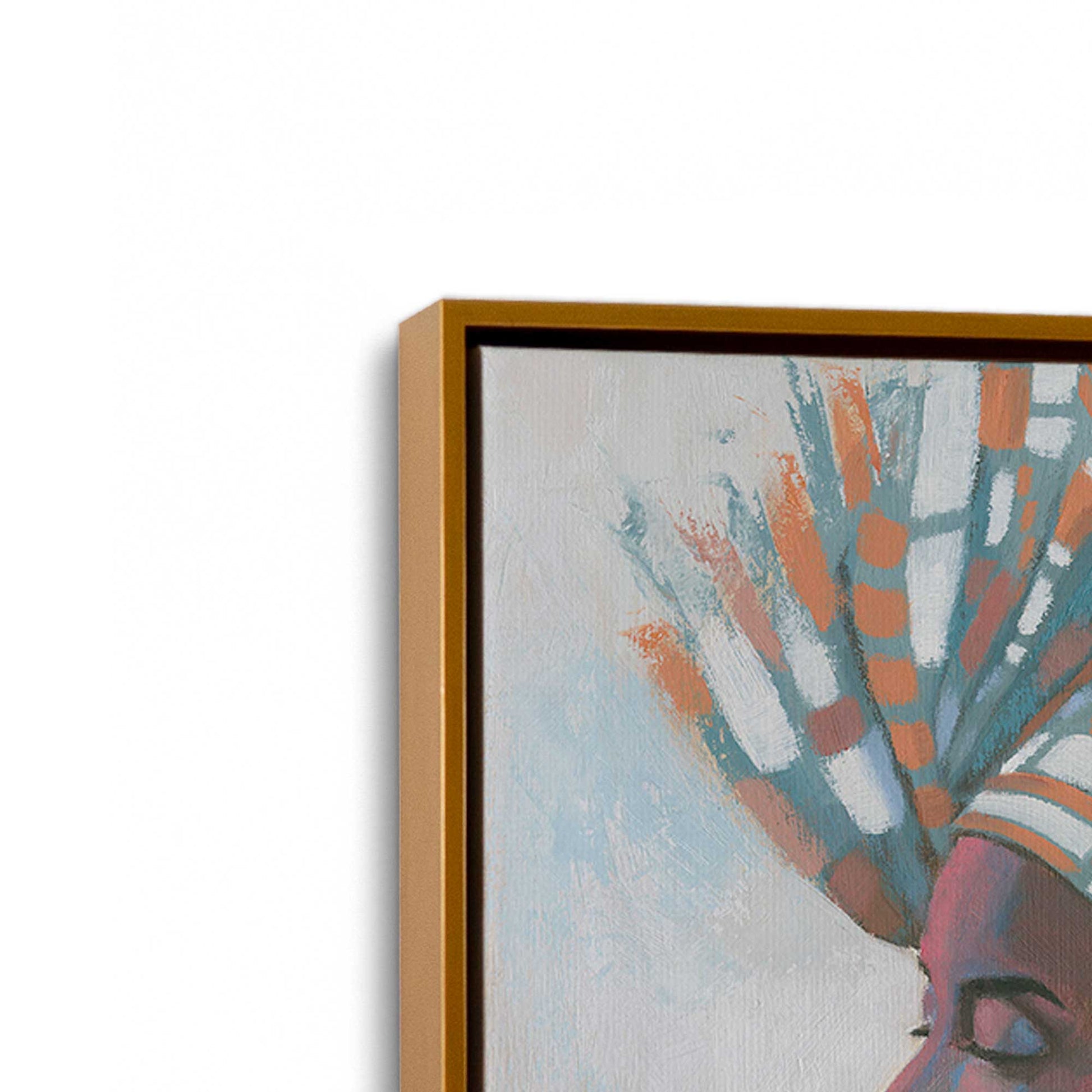 [Color:Polished Gold], Picture of art in a Polished Gold frame at an angle