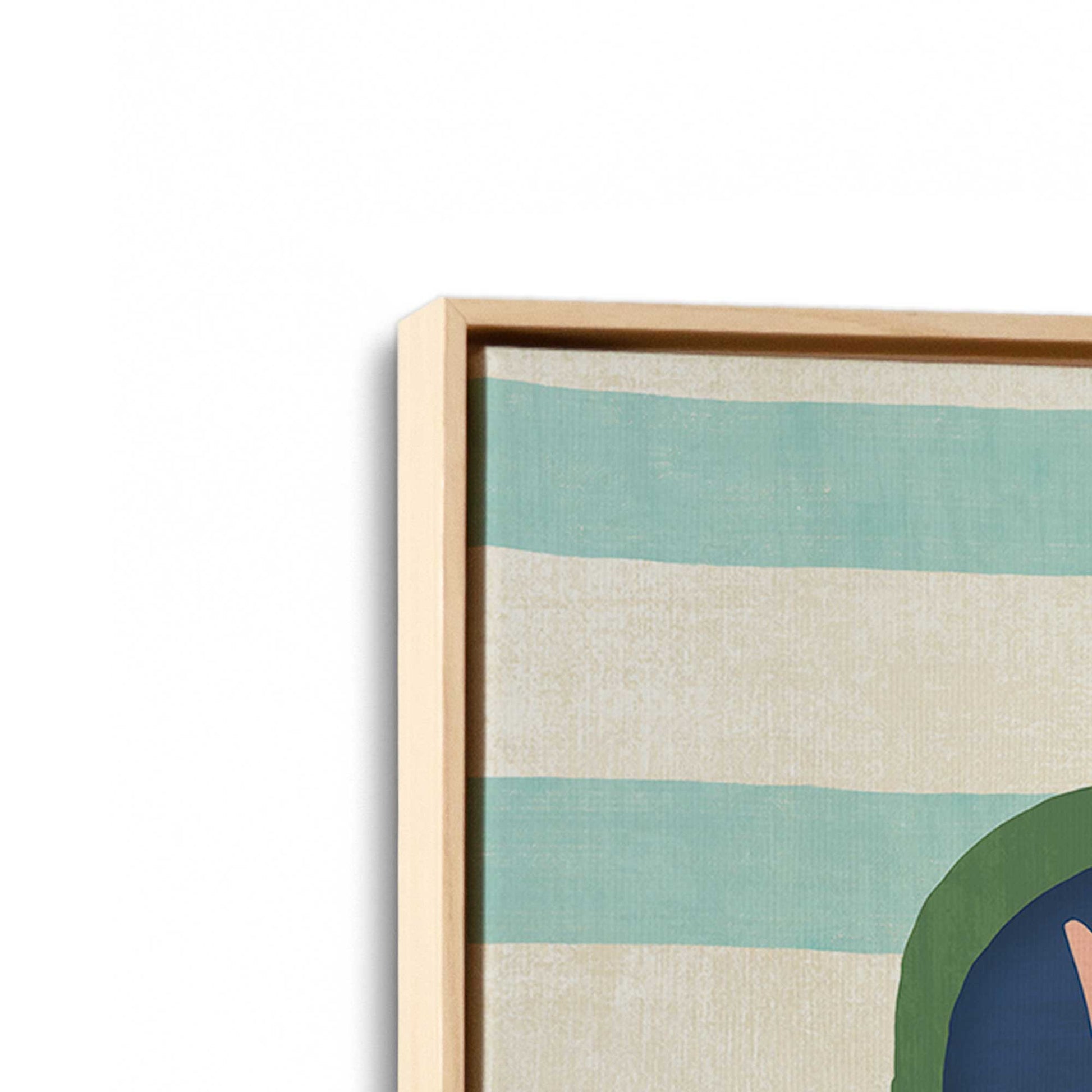 [Color:American Maple], Picture of art in a American Maple frame at an angle