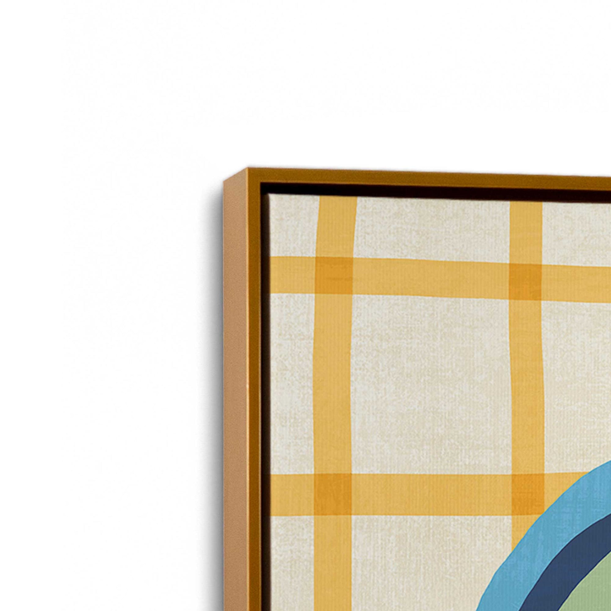 [Color:Polished Gold], Picture of art in a Polished Gold frame at an angle