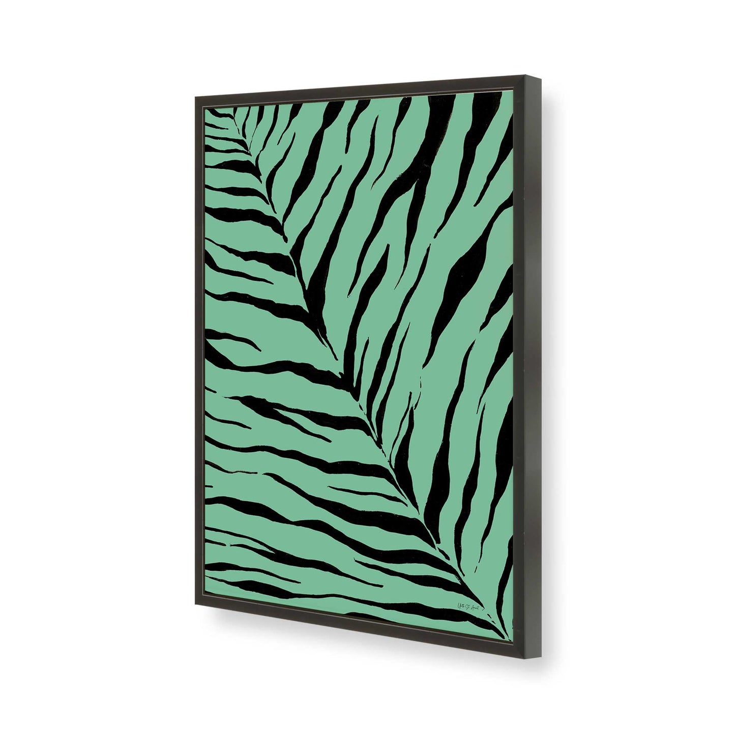 [Color:Satin Black], Picture of art in a Satin Black frame of the corner