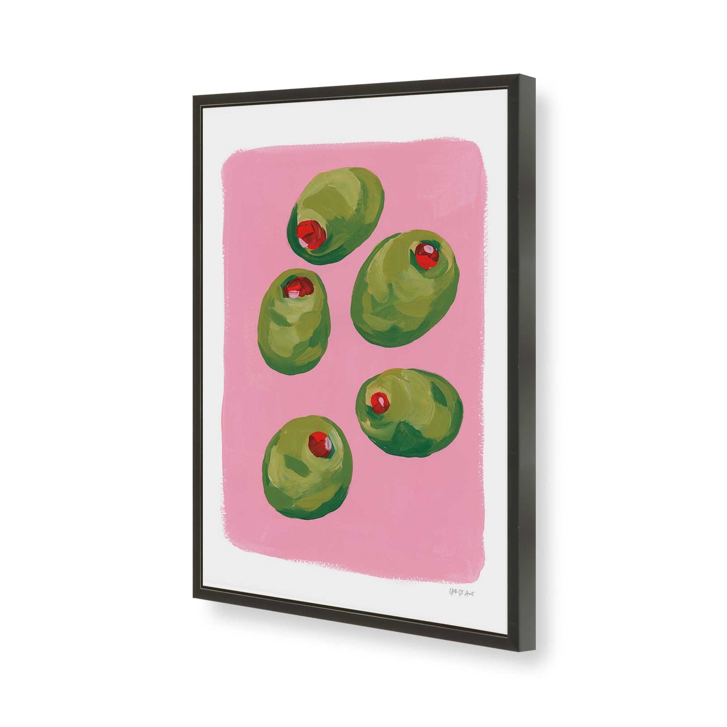 [Color:Satin Black], Picture of art in a Satin Black frame of the corner
