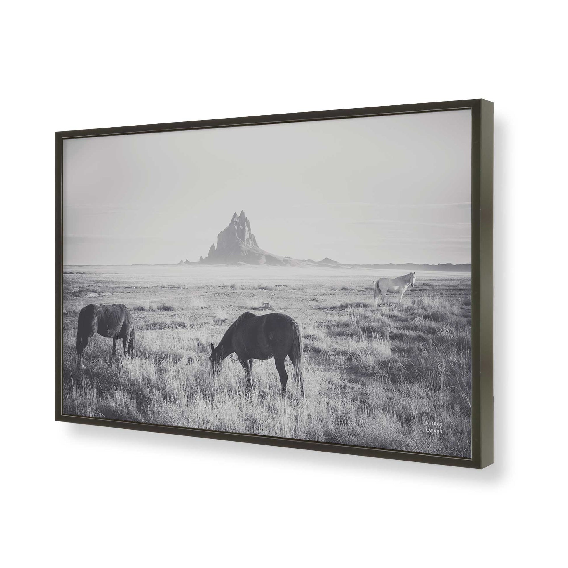 [Color:Satin Black], Picture of art in a Satin Black frame of the corner