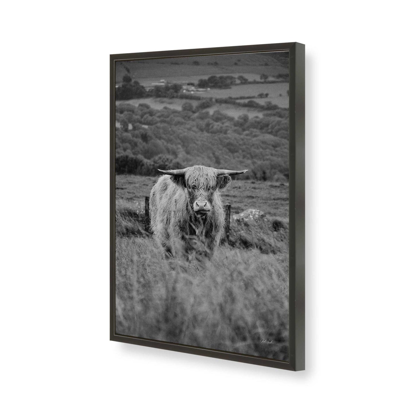 [Color:Satin Black], Picture of art in a Satin Black frame of the corner