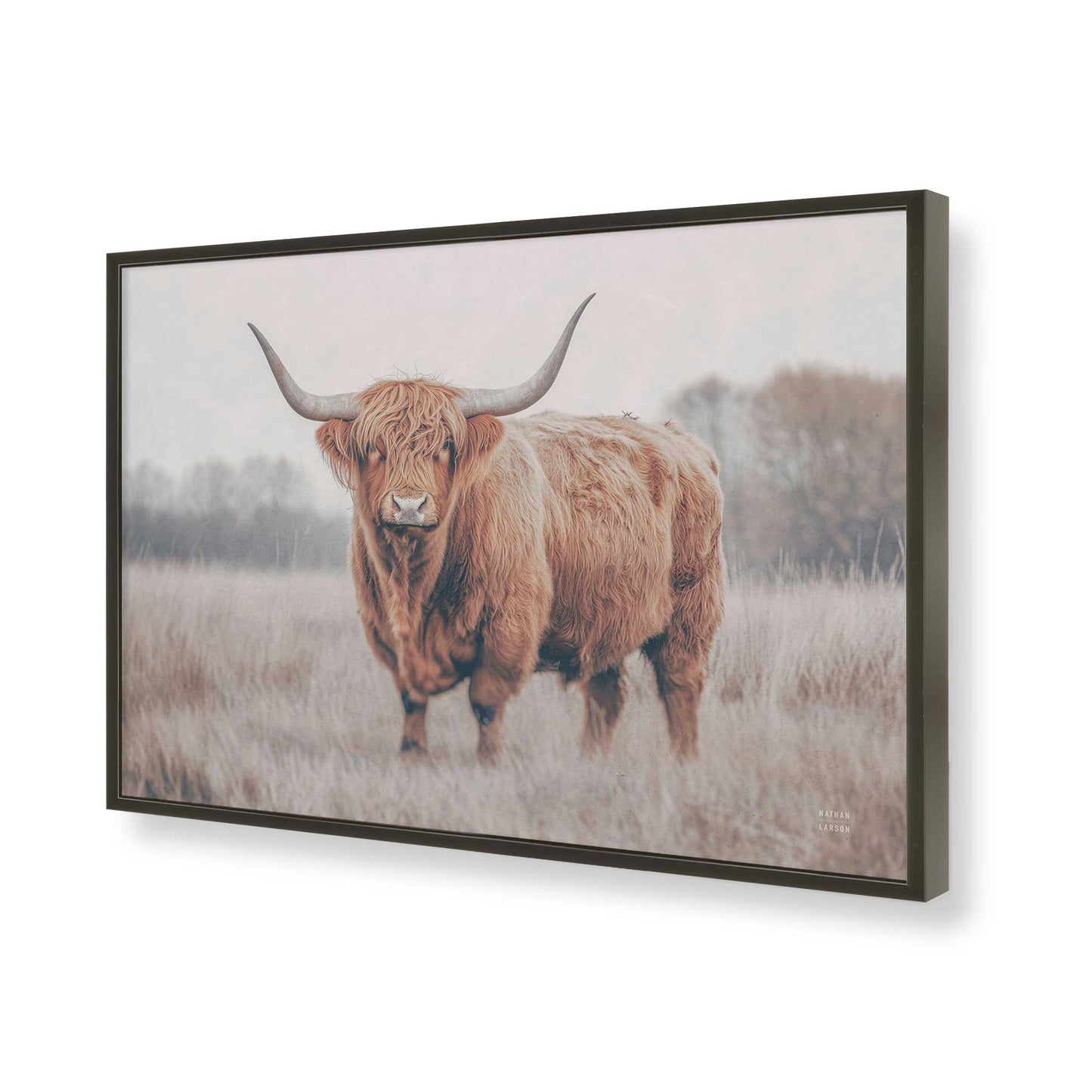 [Color:Satin Black], Picture of art in a Satin Black frame of the corner