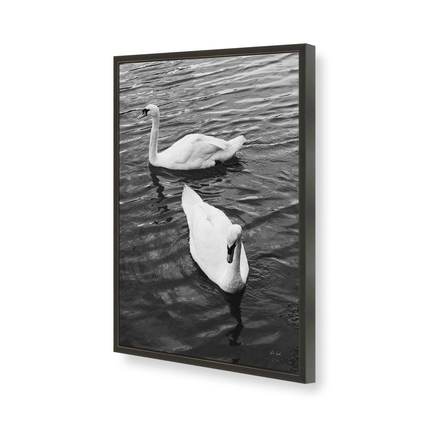 [Color:Satin Black], Picture of art in a Satin Black frame of the corner