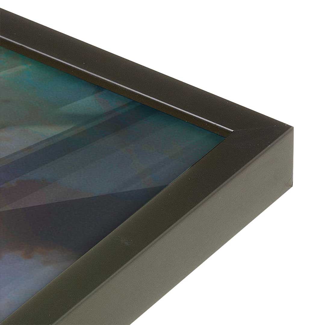 [Color:Satin Black], Picture of art in a Satin Black frame at an angle