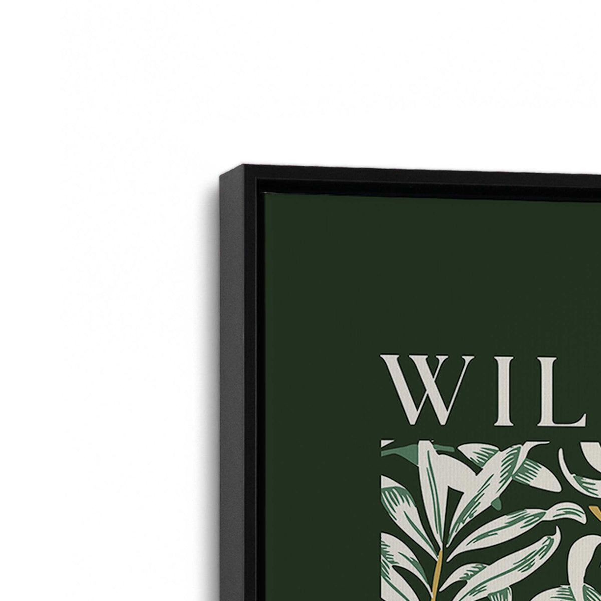 [Color:Satin Black], Picture of art in a Satin Black frame at an angle