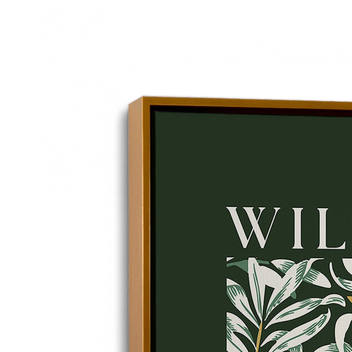 [Color:Polished Gold], Picture of art in a Polished Gold frame at an angle