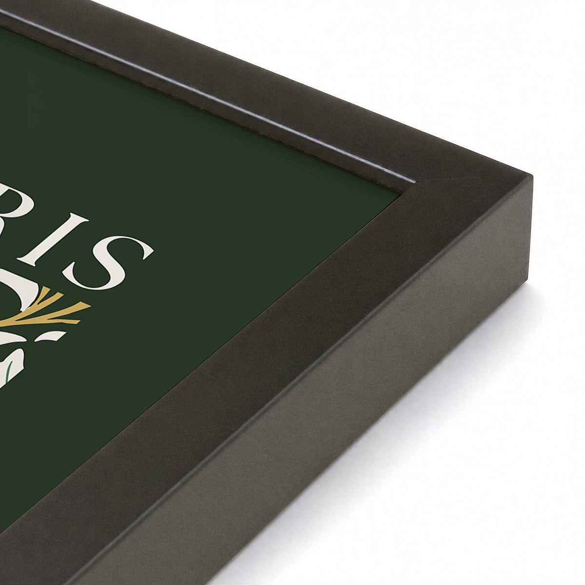 [Color:Satin Black], Picture of art in a Satin Black frame at an angle