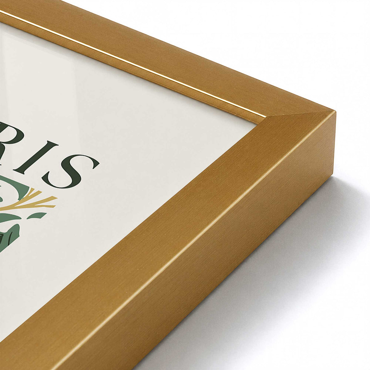 [Color:Polished Gold], Picture of art in a Polished Gold frame at an angle