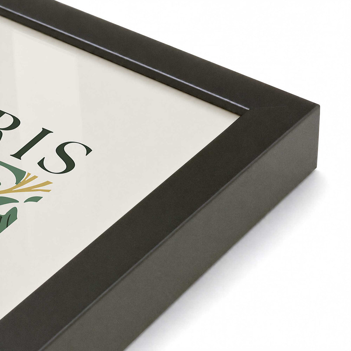 [Color:Satin Black], Picture of art in a Satin Black frame at an angle