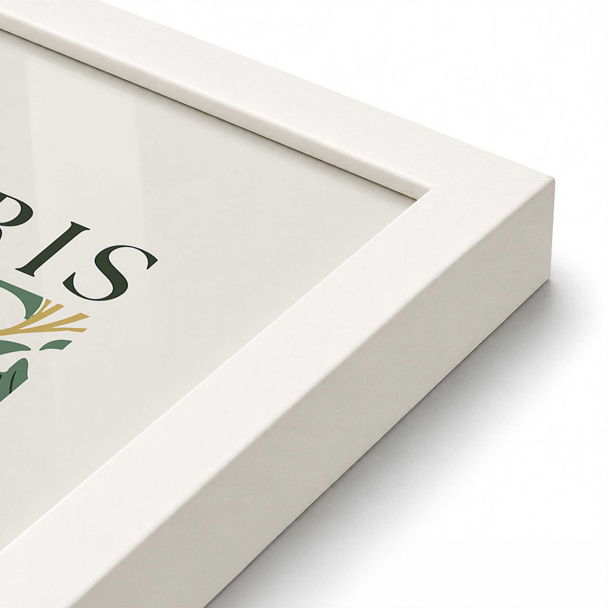 [Color:Opaque White], Picture of art in a Opaque White frame at an angle