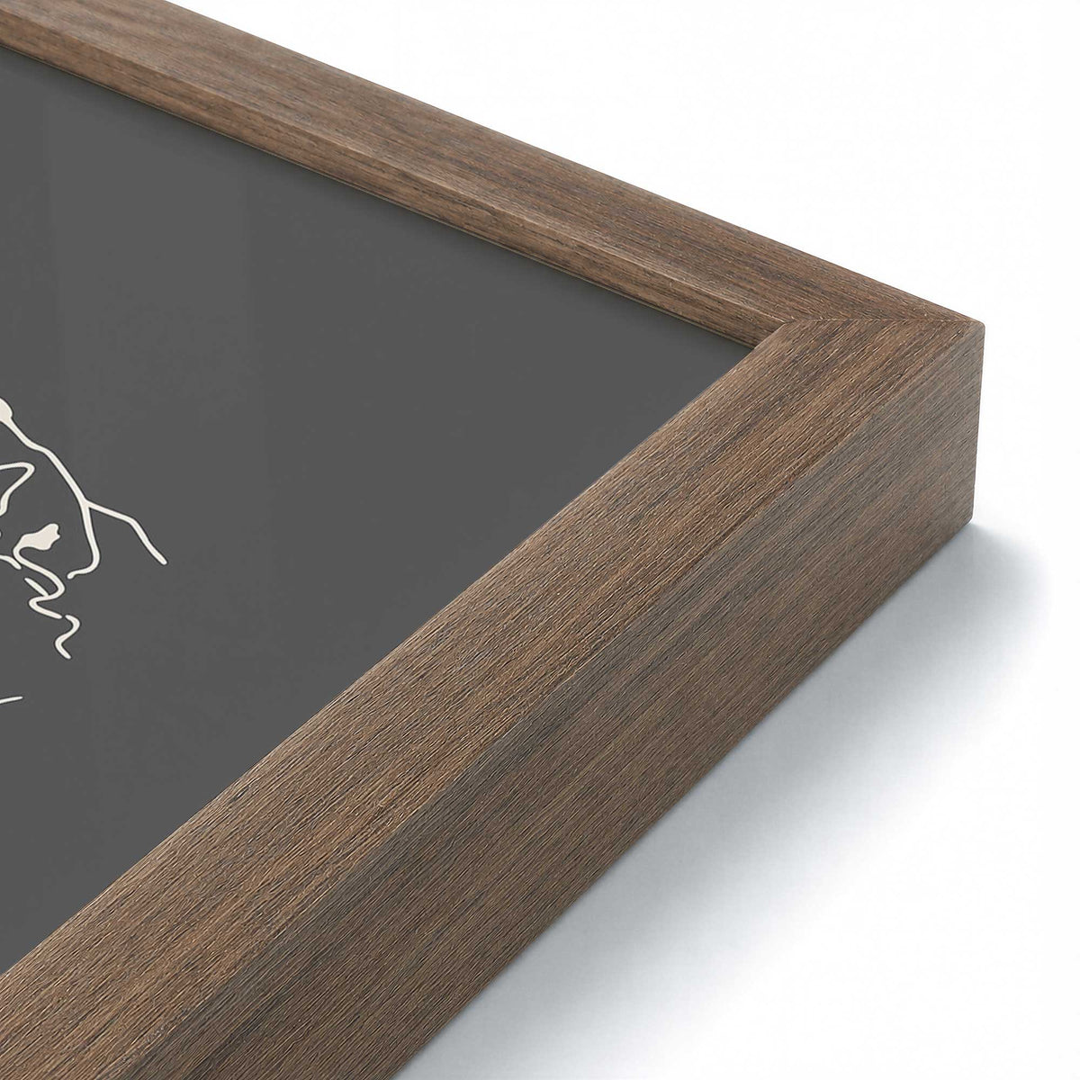 [Color:Walnut], Picture of art in a Walnut frame at an angle