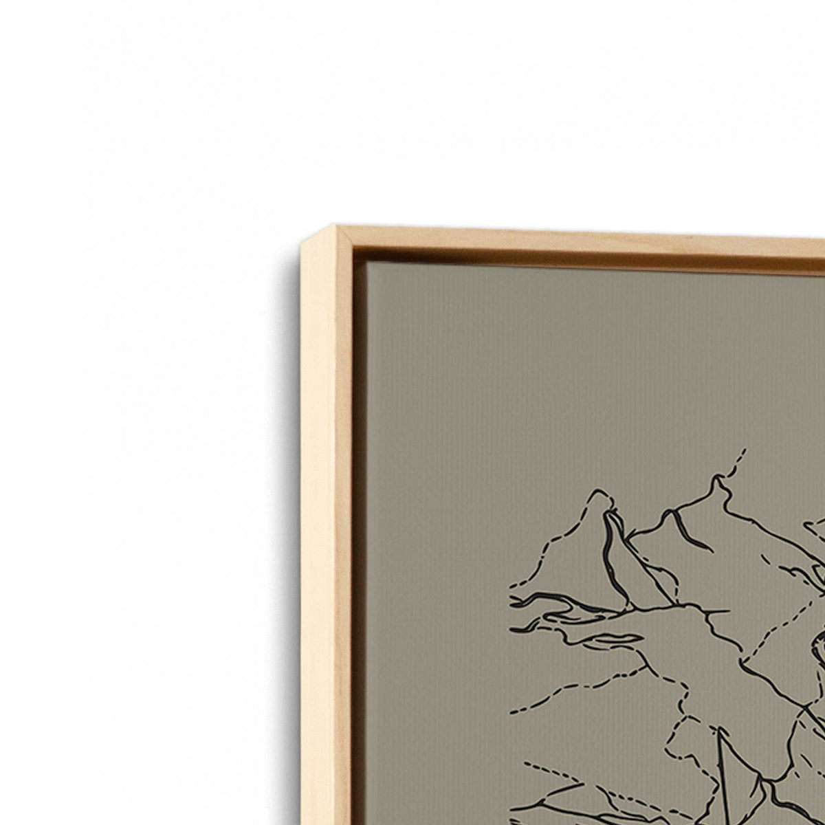 [Color:American Maple], Picture of art in a American Maple frame at an angle