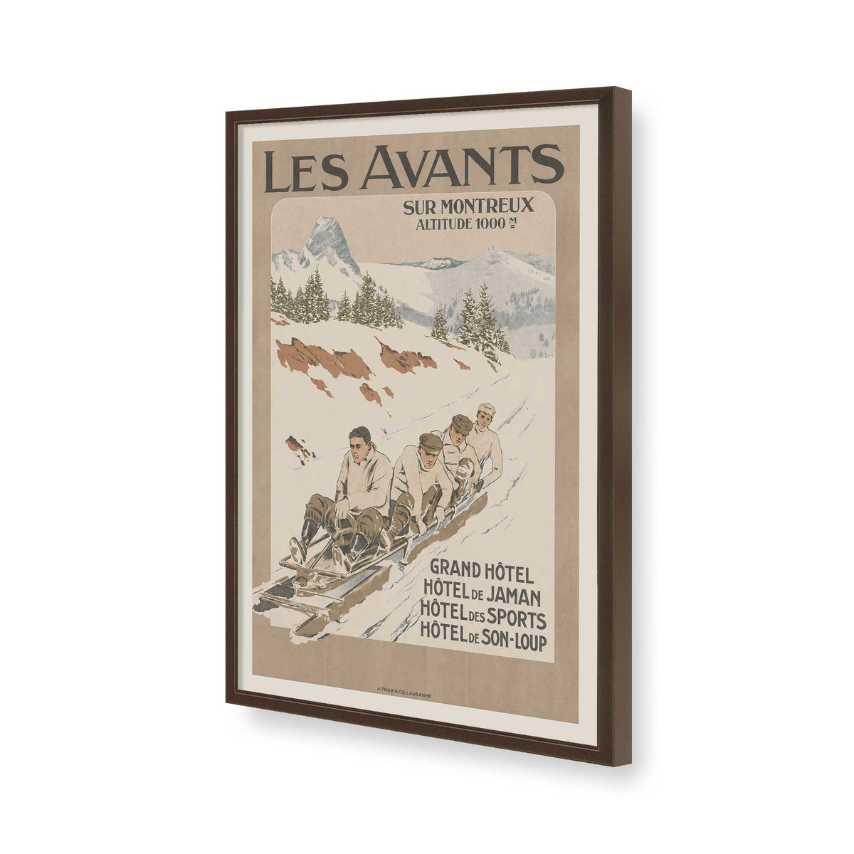 [Color:Brown], Picture of art in a Brown frame of the corner