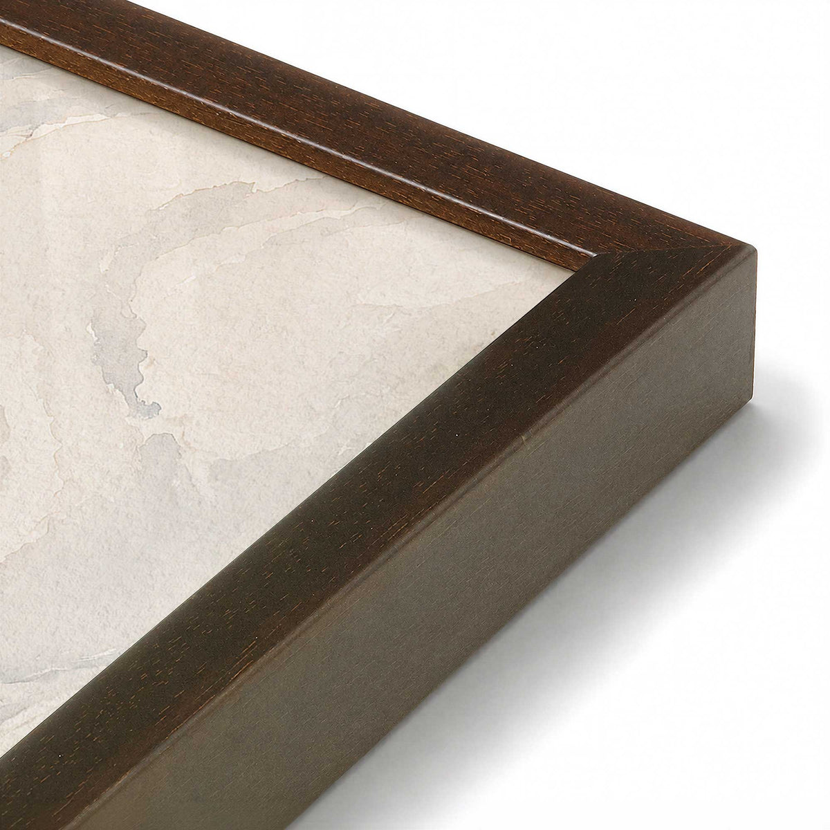 [Color:Brown], Picture of art in a Brown frame at an angle