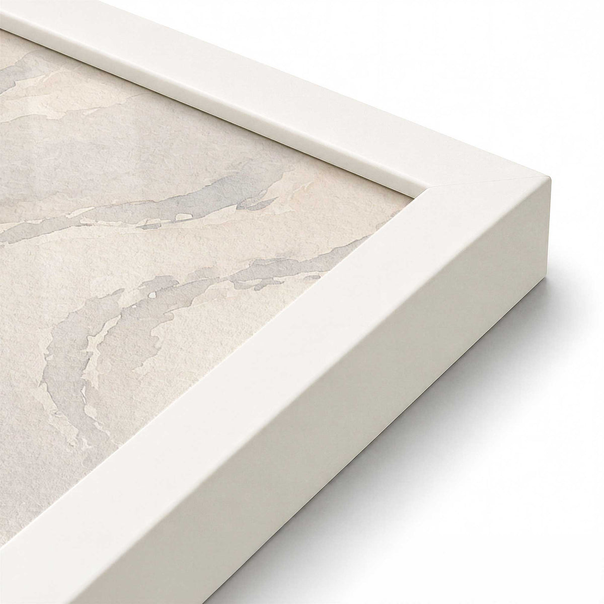[Color:Opaque White], Picture of art in a Opaque White frame at an angle