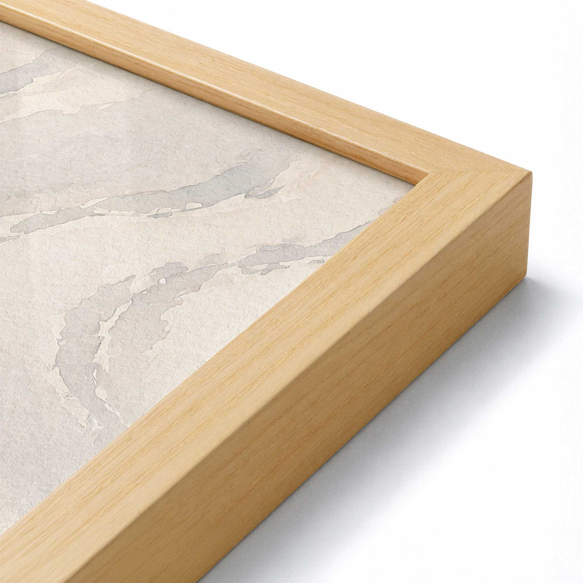 [Color:American Maple], Picture of art in a American Maple frame at an angle