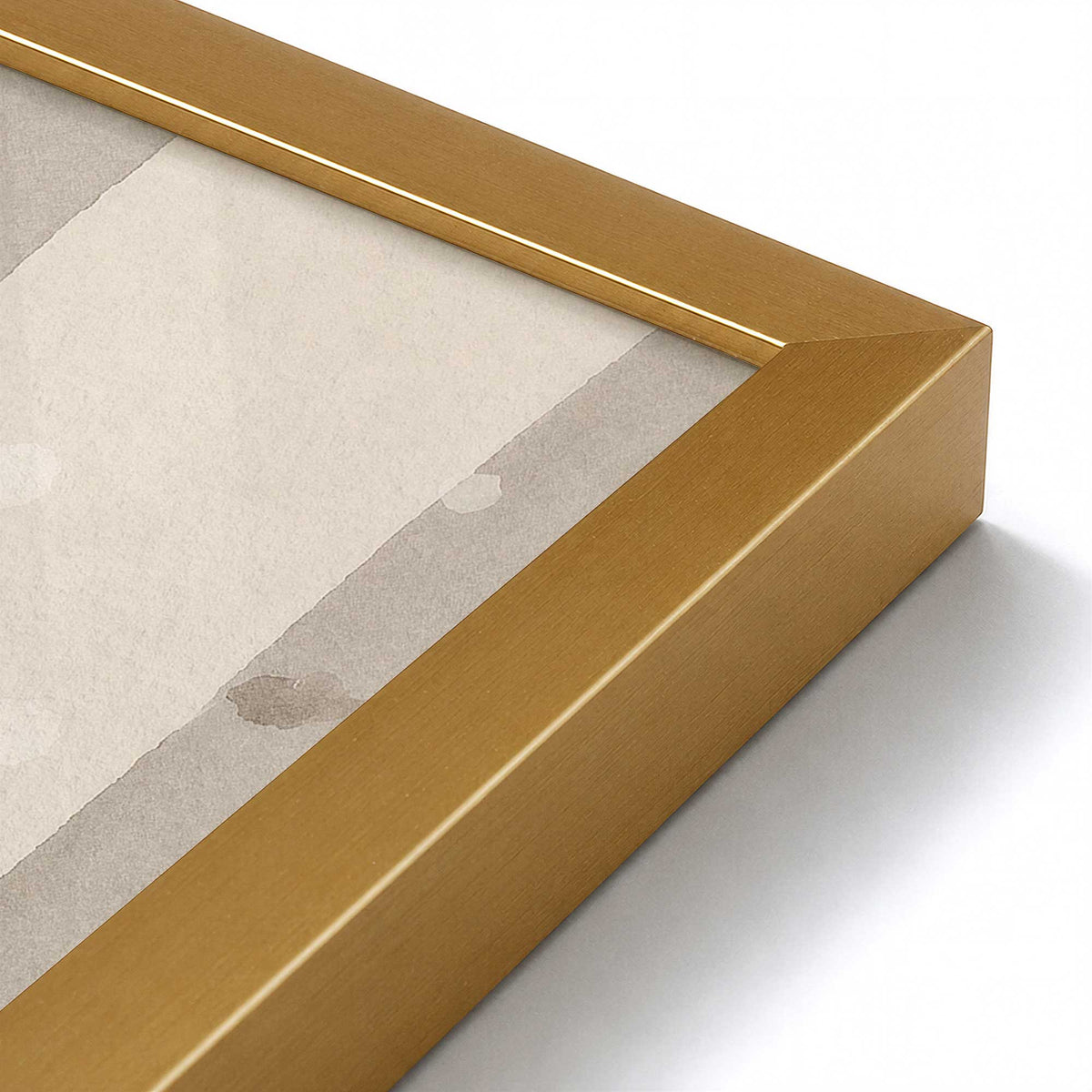 [Color:Polished Gold], Picture of art in a Polished Gold frame at an angle