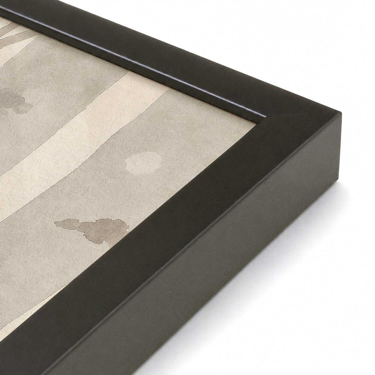[Color:Satin Black], Picture of art in a Satin Black frame at an angle