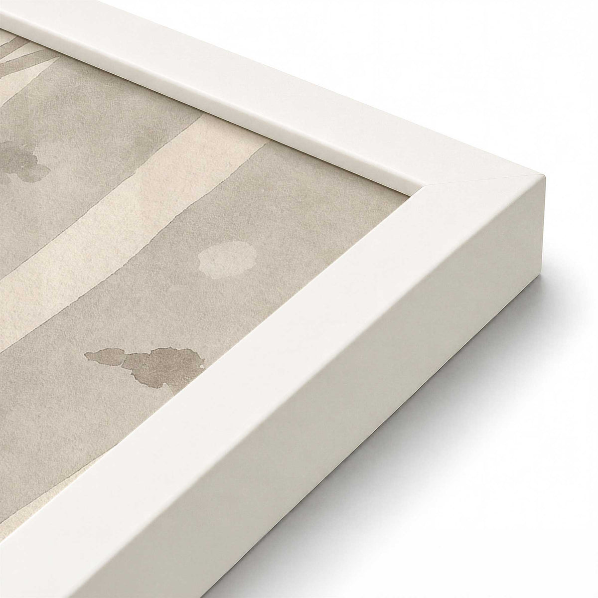 [Color:Opaque White], Picture of art in a Opaque White frame at an angle