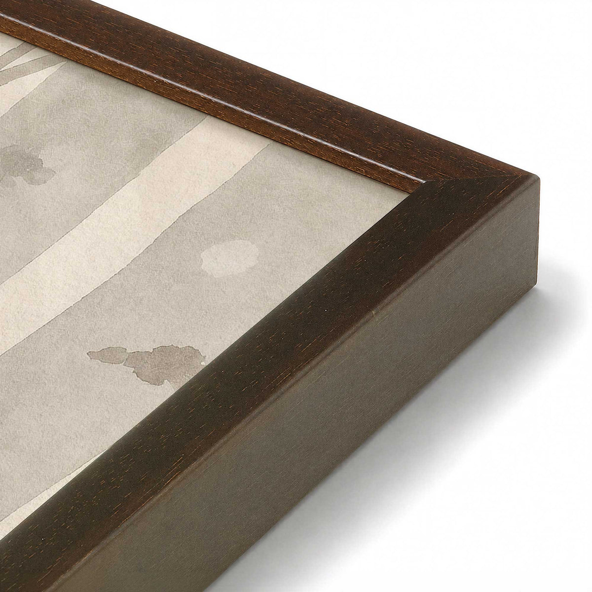 [Color:Brown], Picture of art in a Brown frame at an angle