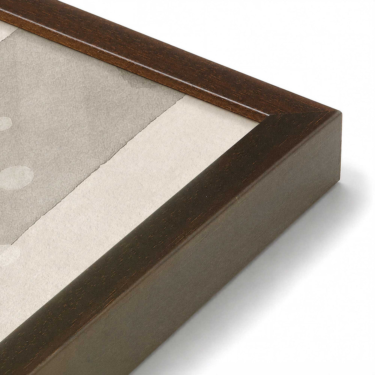 [Color:Brown], Picture of art in a Brown frame at an angle