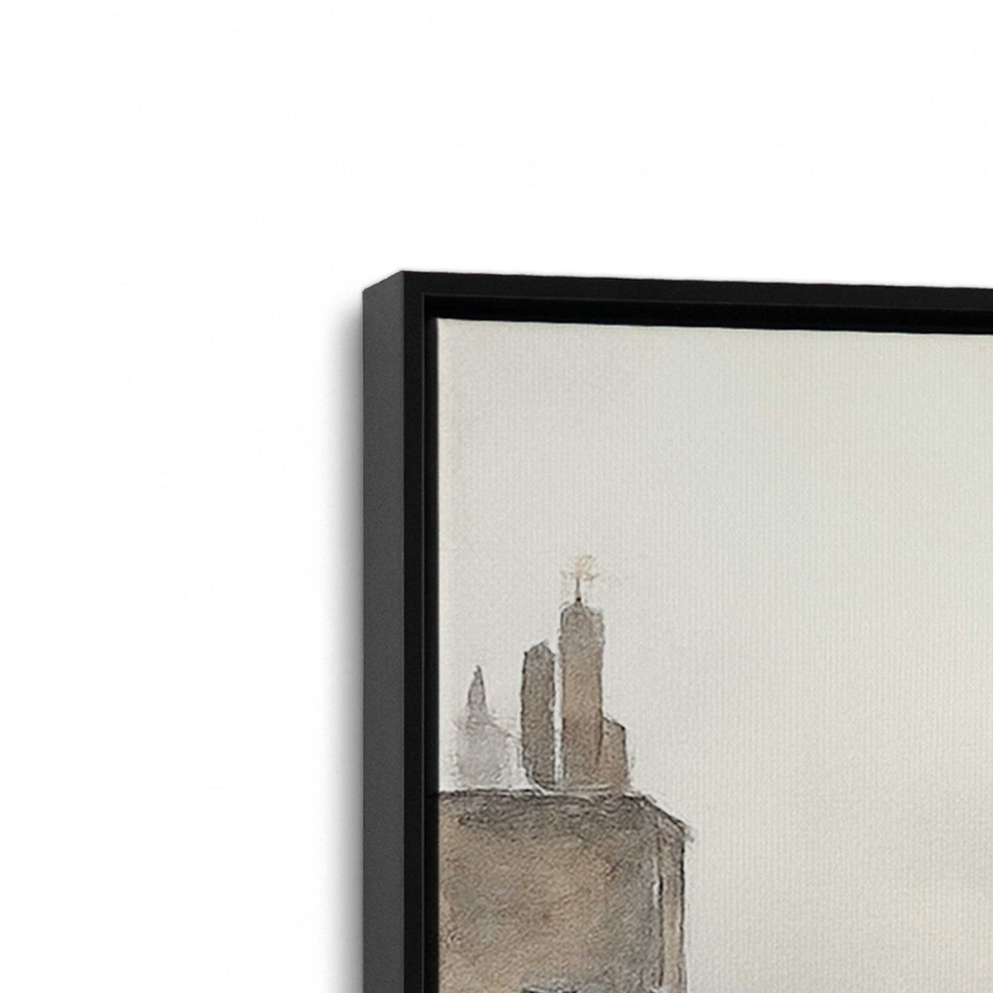 [Color:Satin Black], Picture of art in a Satin Black frame at an angle