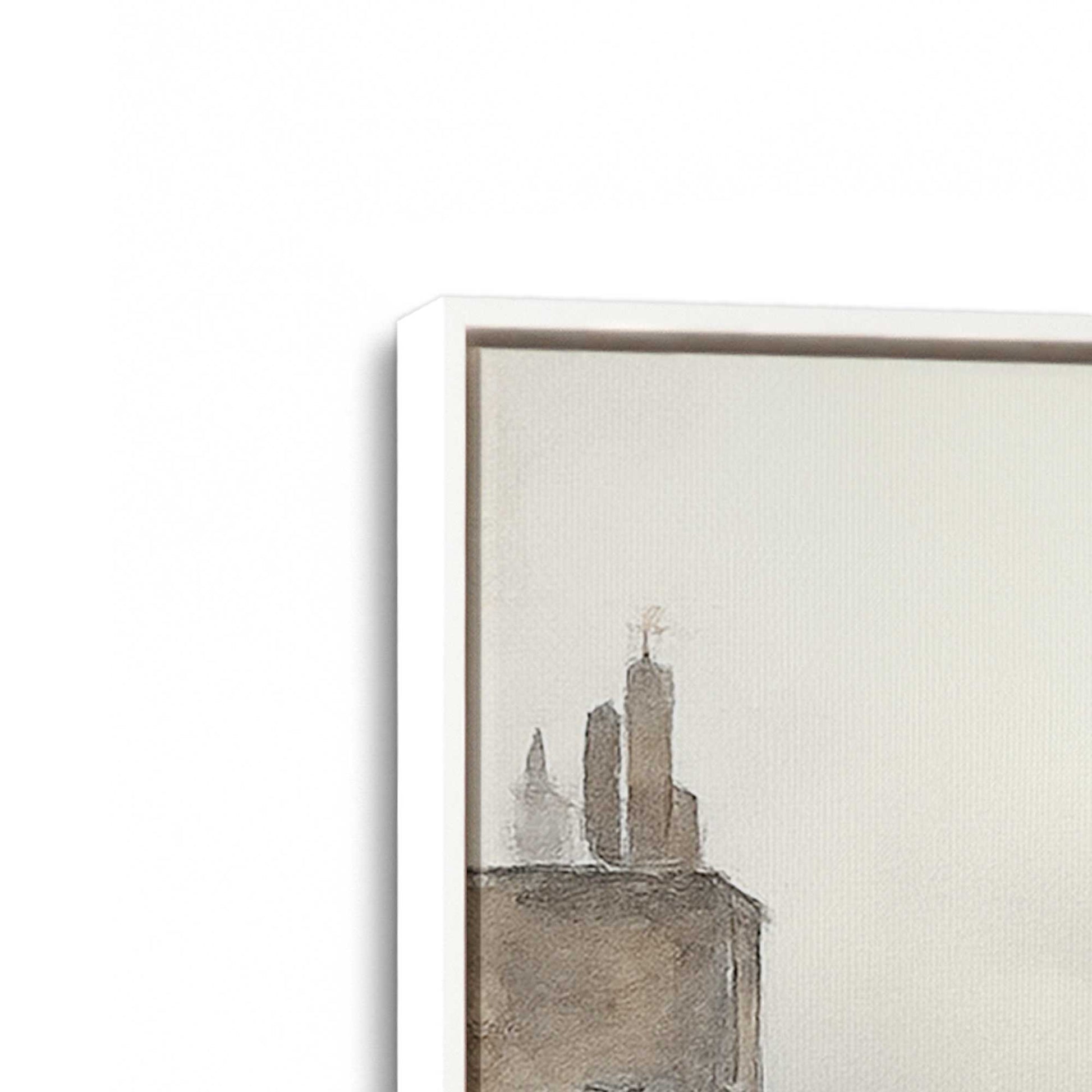 [Color:Opaque White], Picture of art in a White frame at an angle