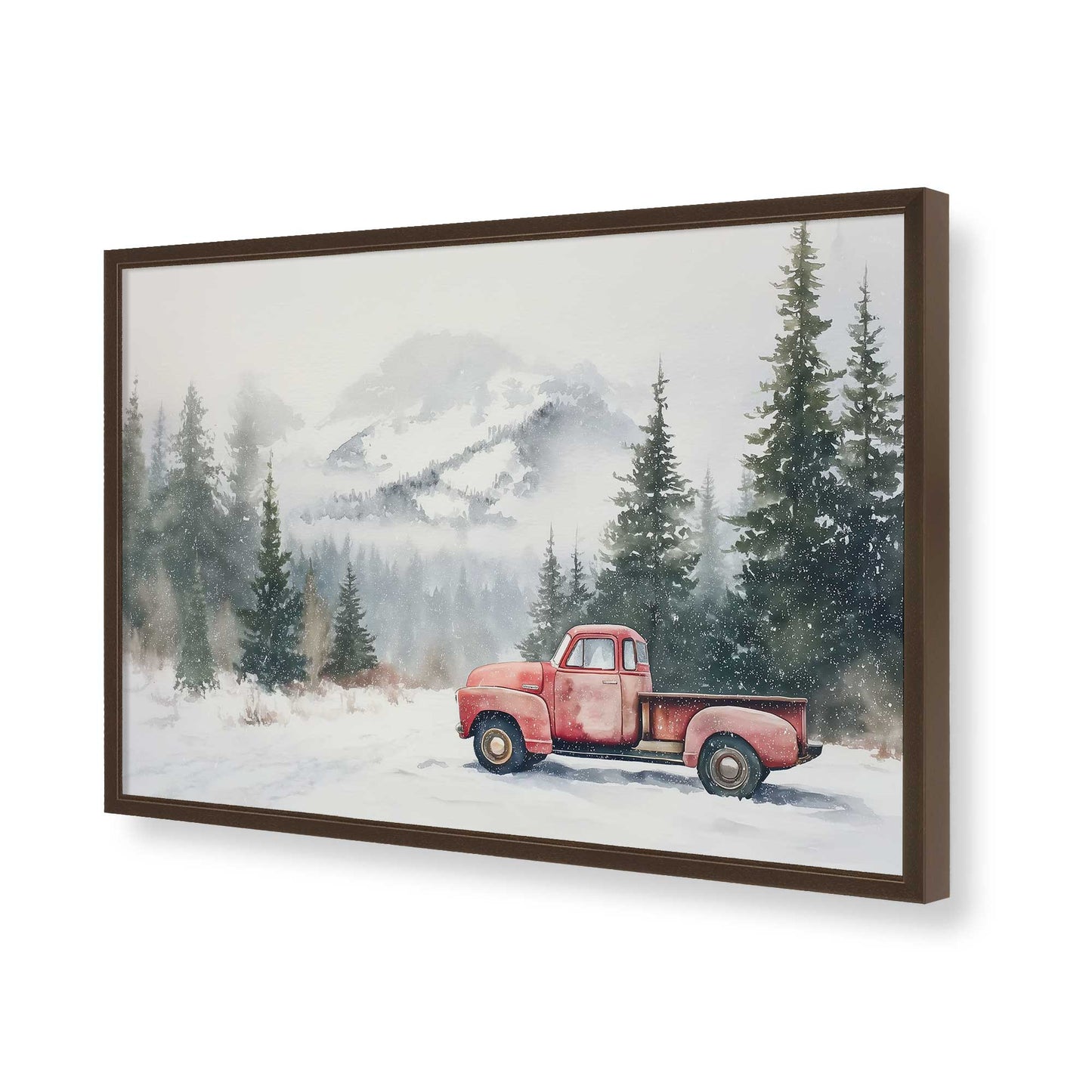 [Color:Brown], Picture of art in a Brown frame of the corner