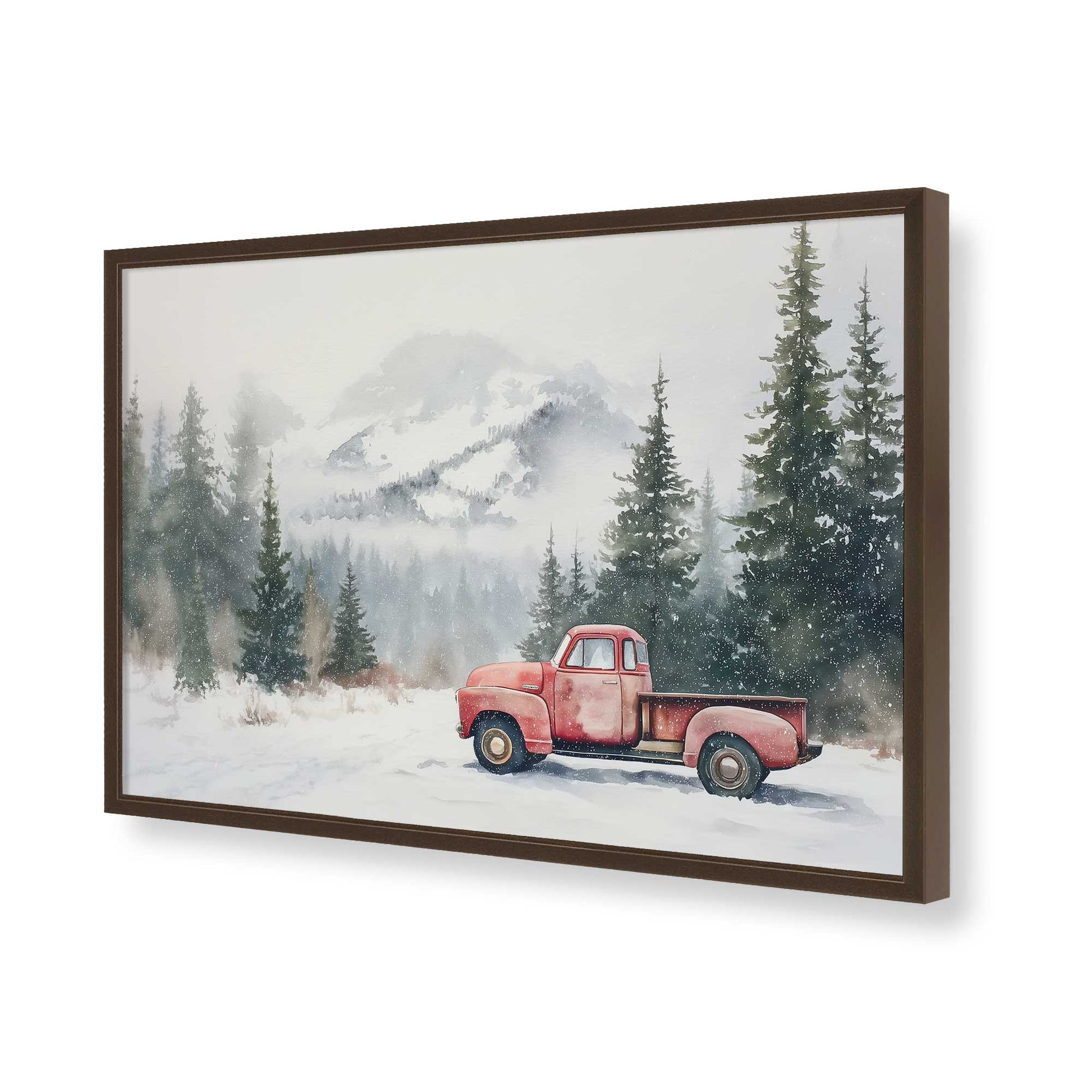 [Color:Brown], Picture of art in a Brown frame of the corner
