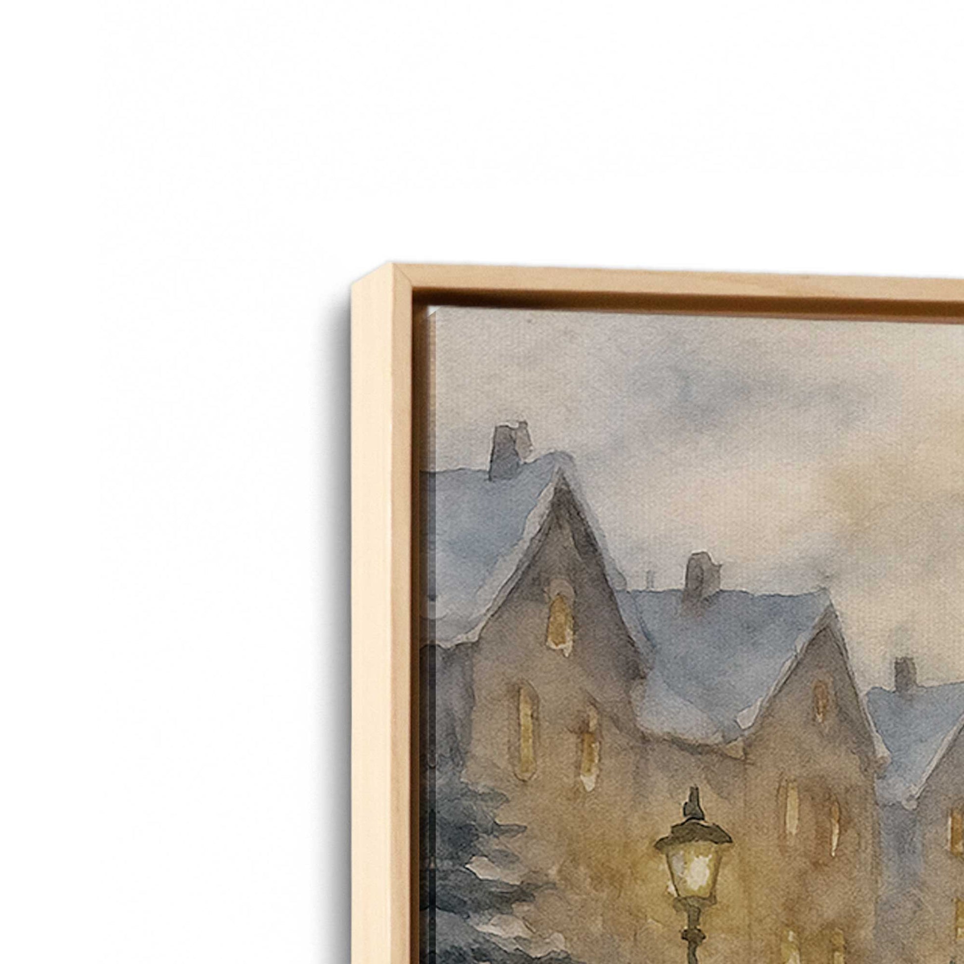 [Color:American Maple], Picture of art in a American Maple frame at an angle