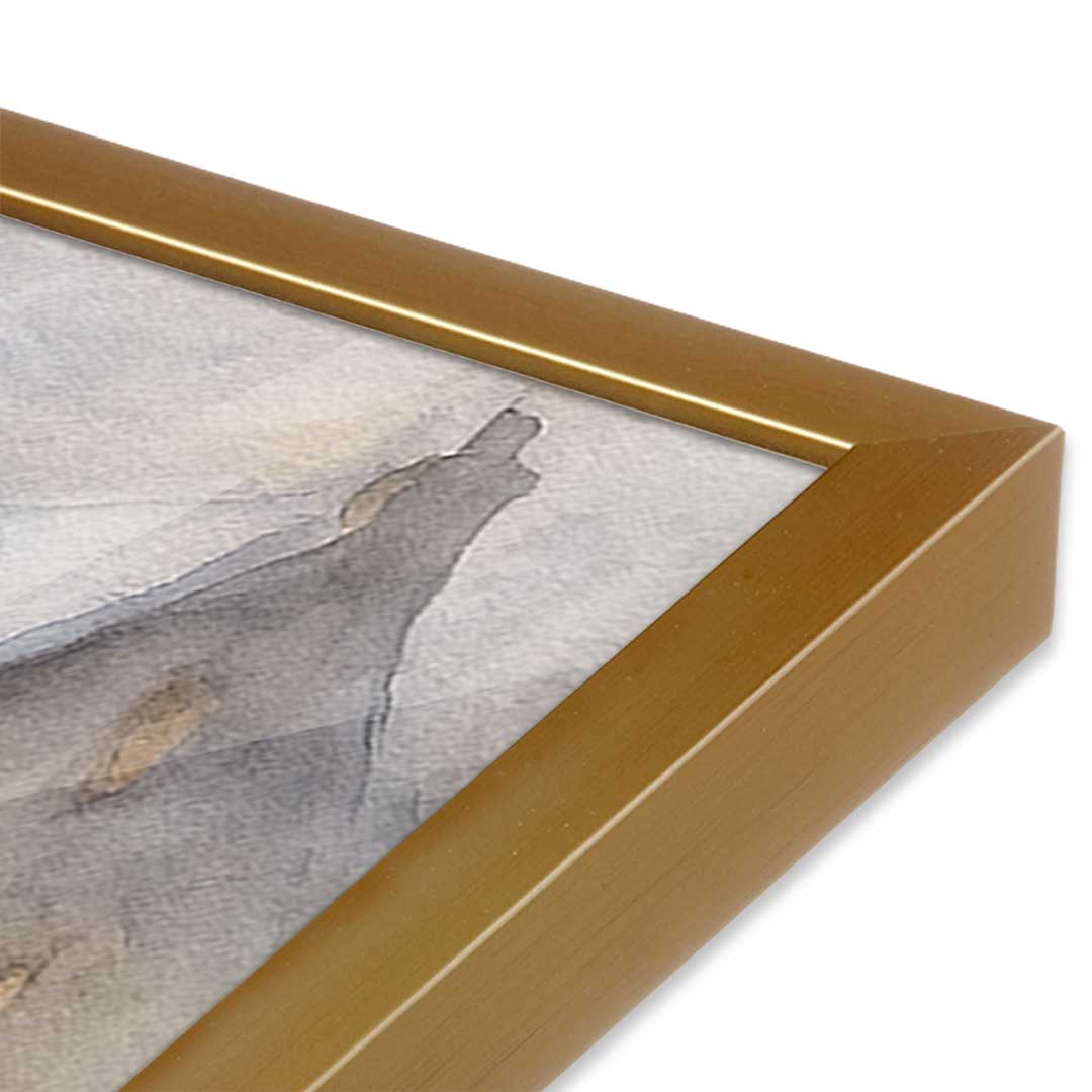 [Color:Polished Gold], Picture of art in a Polished Gold frame at an angle