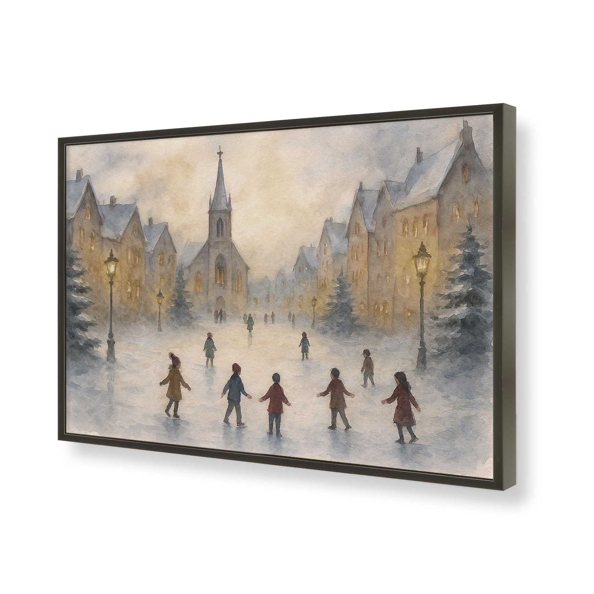 [Color:Satin Black], Picture of art in a Satin Black frame of the corner