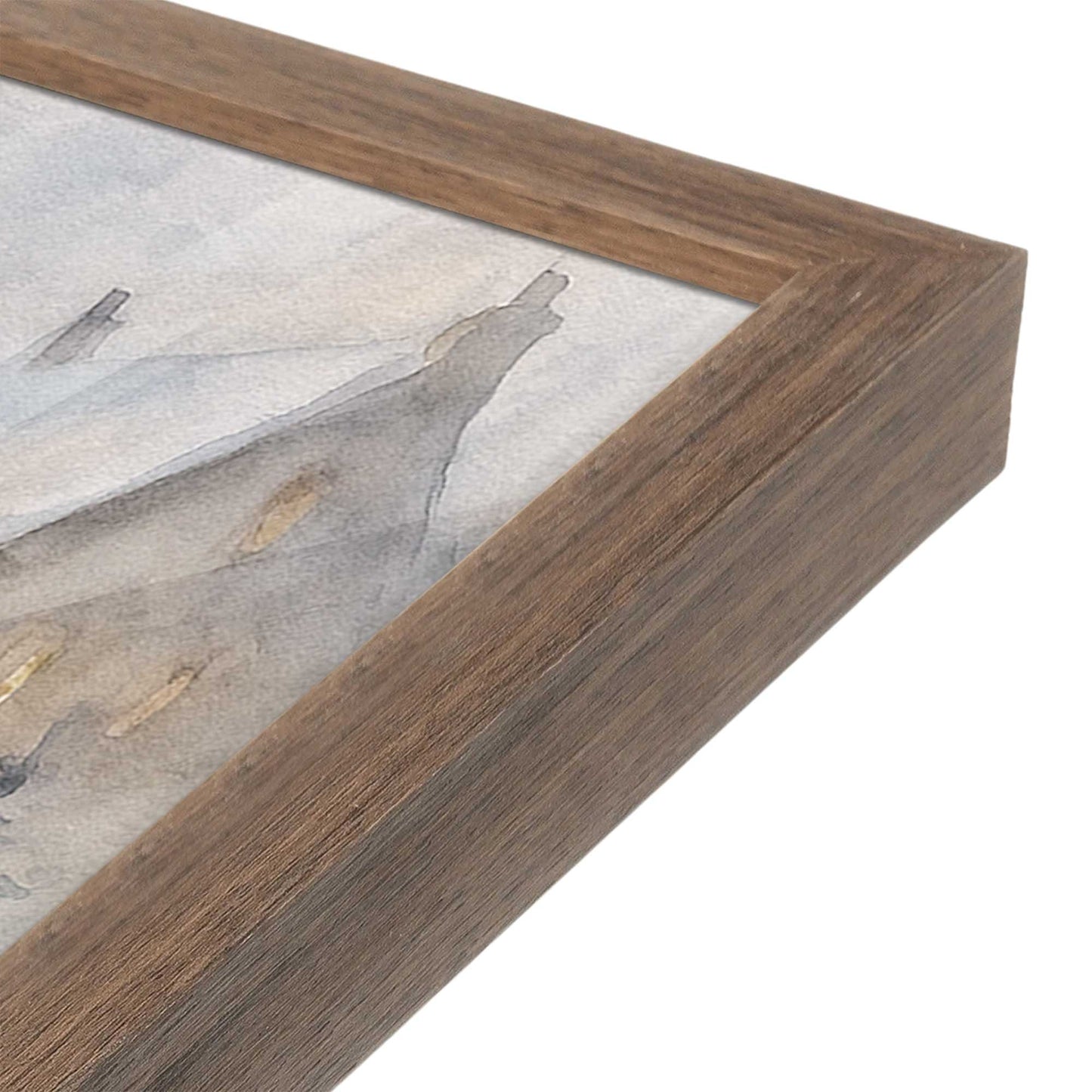 [Color:Walnut], Picture of art in a Walnut frame at an angle