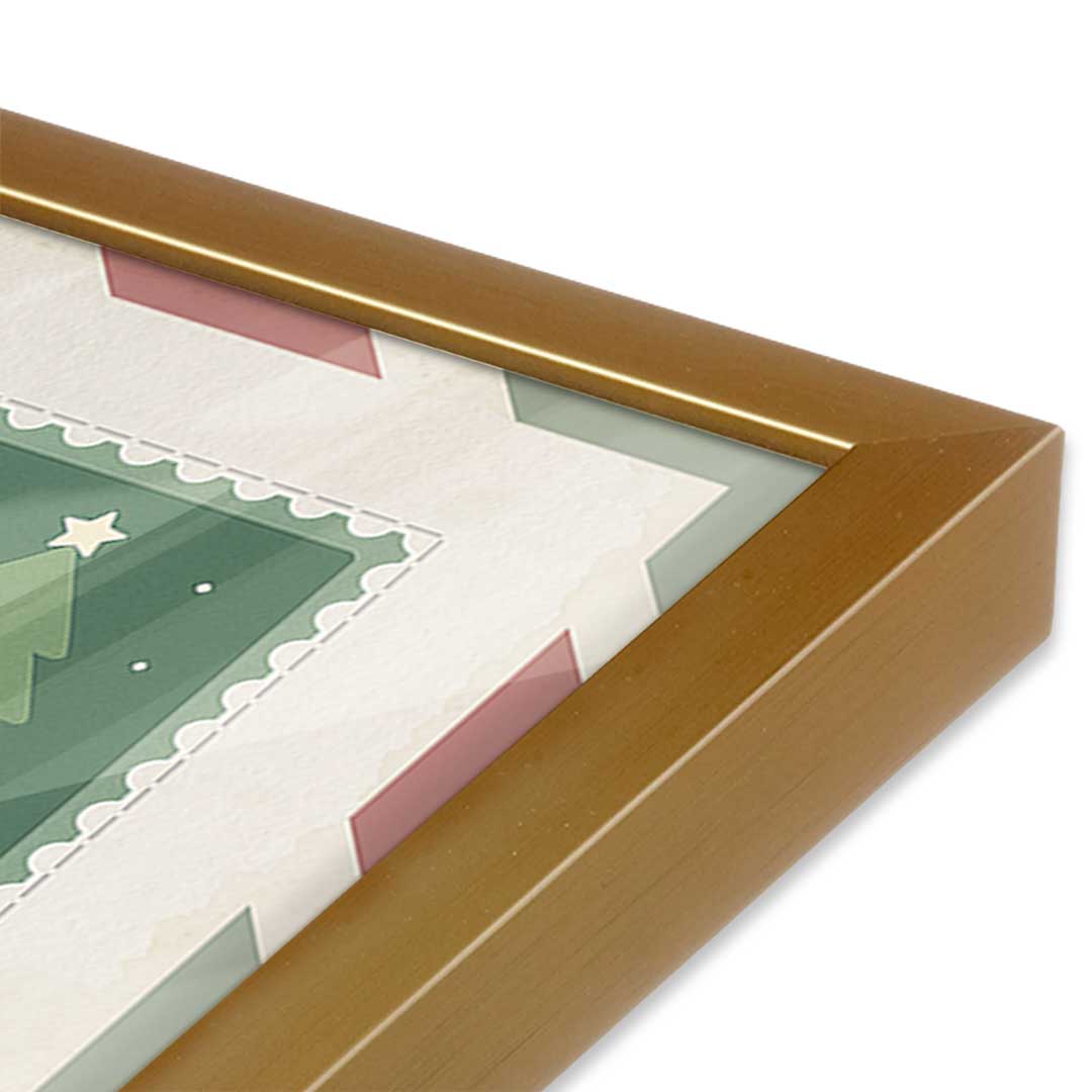 [Color:Polished Gold], Picture of art in a Polished Gold frame at an angle