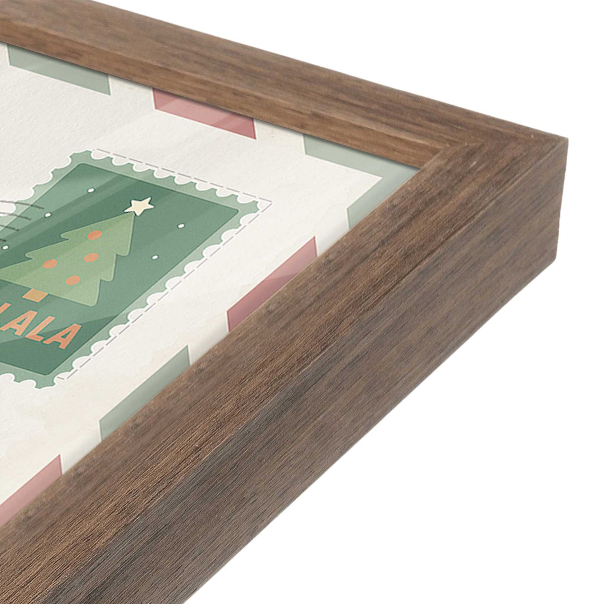 [Color:Walnut], Picture of art in a Walnut frame at an angle