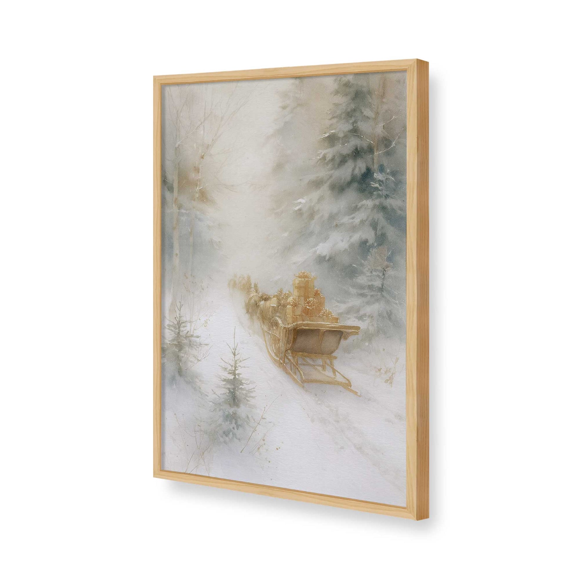 [Color:American Maple], Picture of art in a American Maple frame of the corner