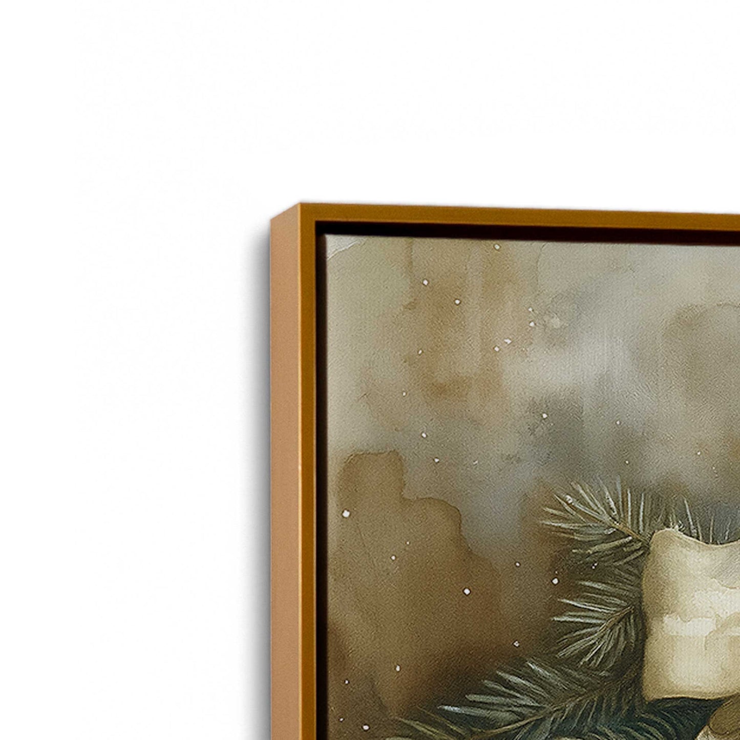 [Color:Polished Gold], Picture of art in a Polished Gold frame at an angle