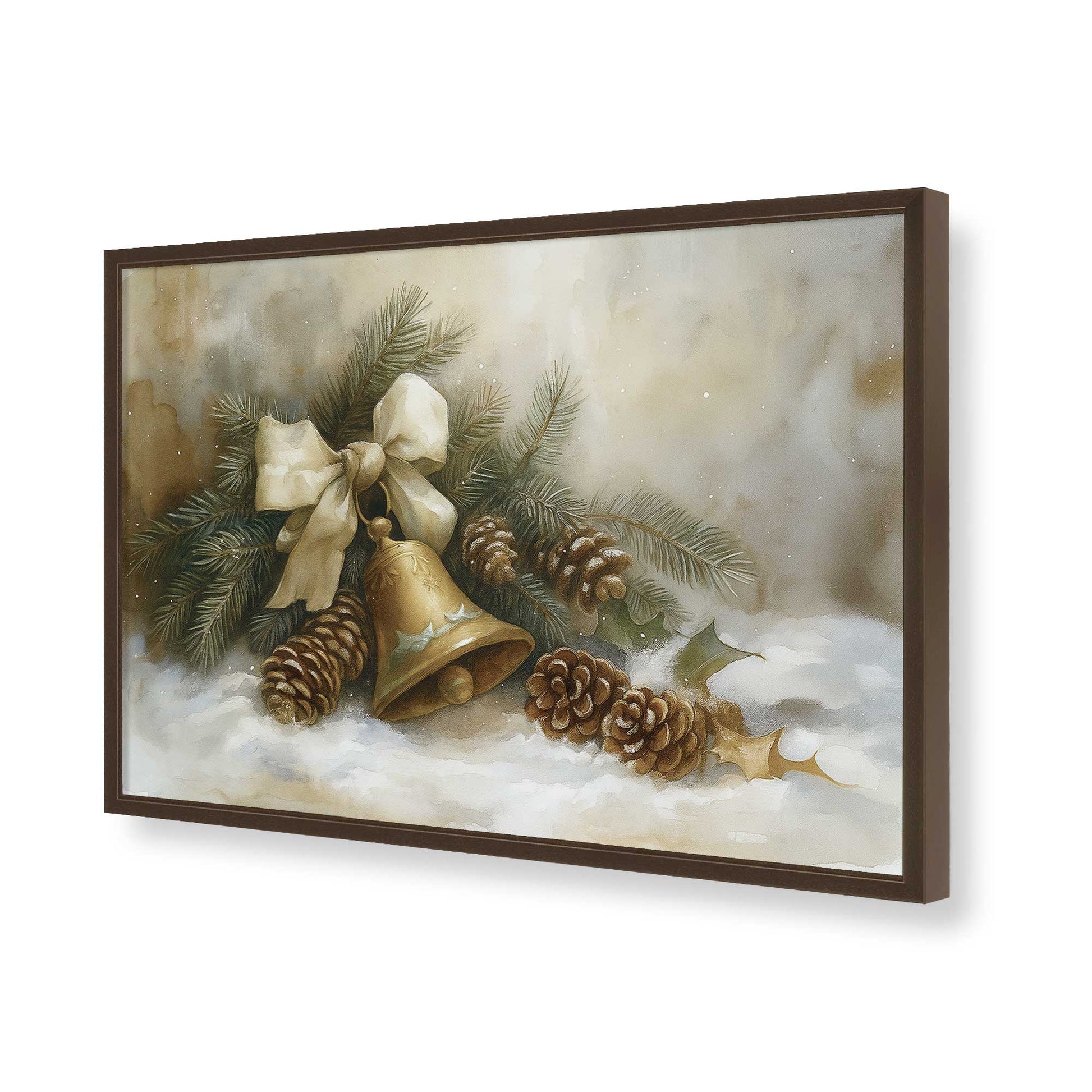 [Color:Brown], Picture of art in a Brown frame of the corner