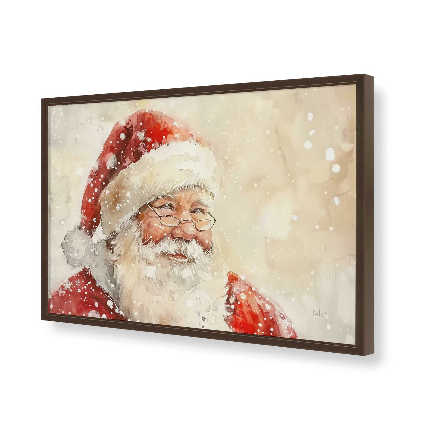 [Color:Brown], Picture of art in a Brown frame of the corner