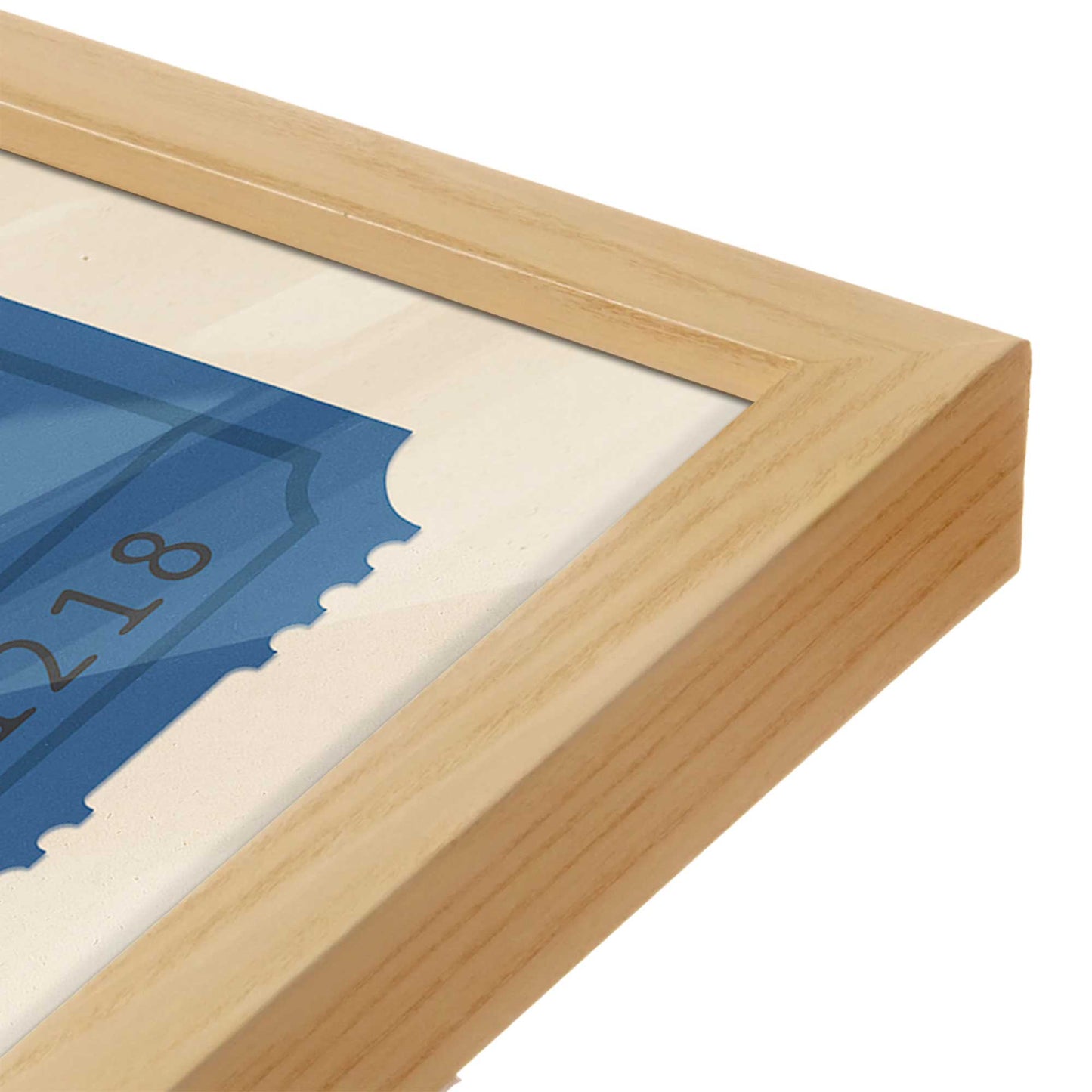 [Color:American Maple], Picture of art in a American Maple frame at an angle