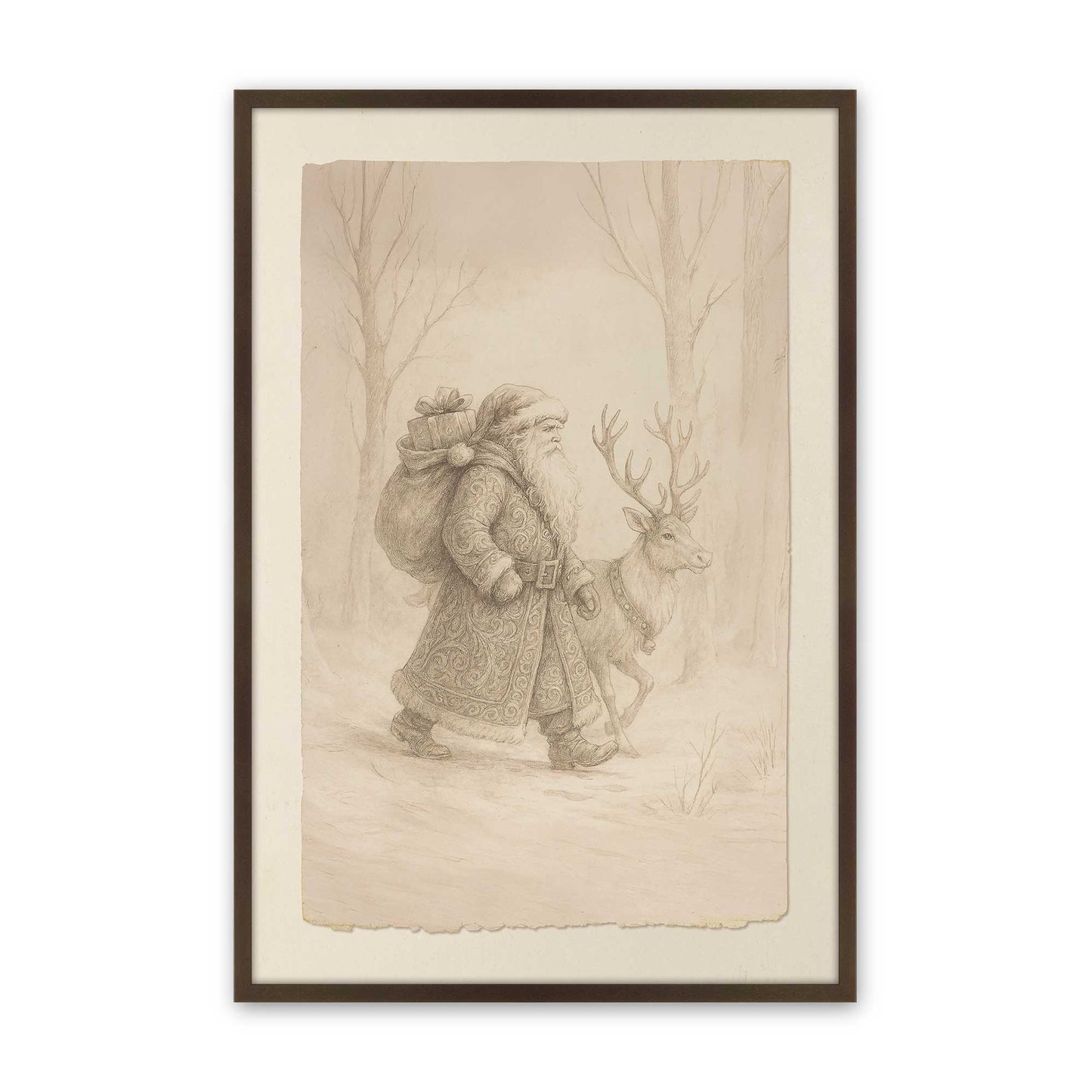 [Color:Brown], Picture of art in a Brown frame