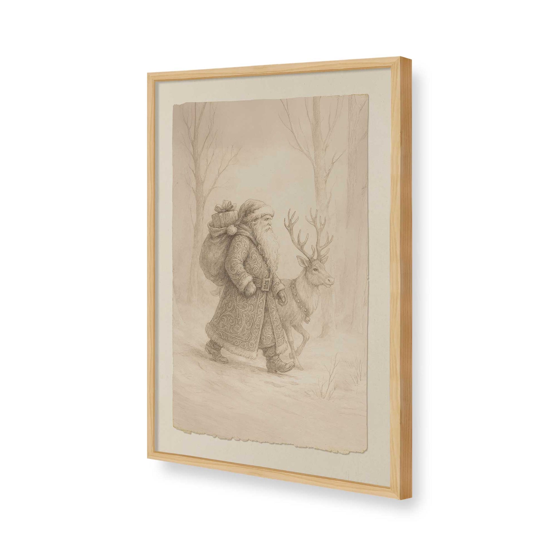 [Color:American Maple], Picture of art in a American Maple frame of the corner
